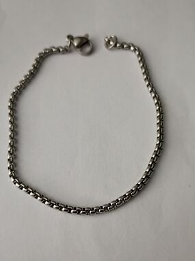 Men's Stainless Steel Chain Bracelet - Silver